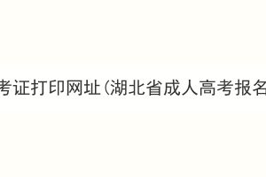 湖北成考準考證打印網址(湖北省成人高考報名官網入口)